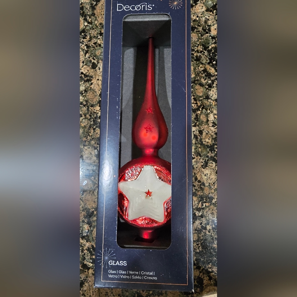 Decoris Glass Finial Tree Topper